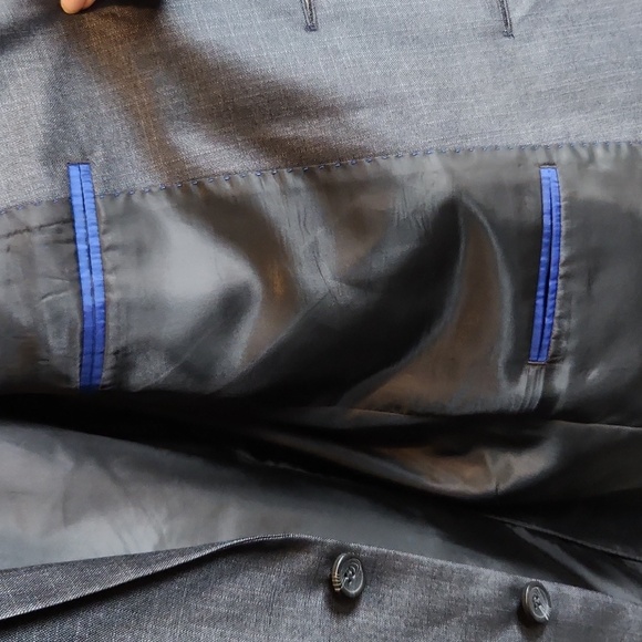 NWT Kenneth Cole Reaction Grey Slim Suit Coat Size 44R‎ - Picture 10 of 11